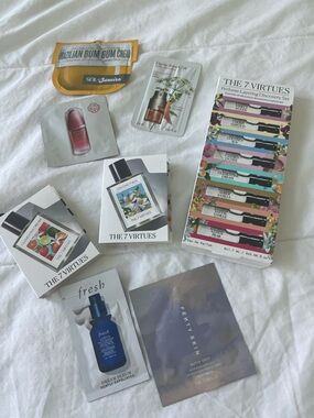 The 7 Virtues Perfume Layering Discovery Set + Assorted Skincare Sample Pack